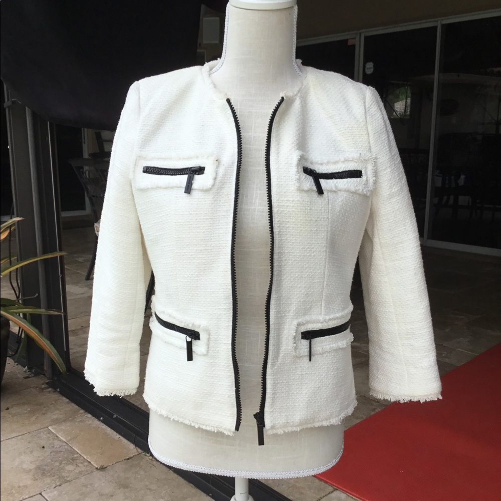 White Quarter Sleeve Couture Michael Kors Jacket